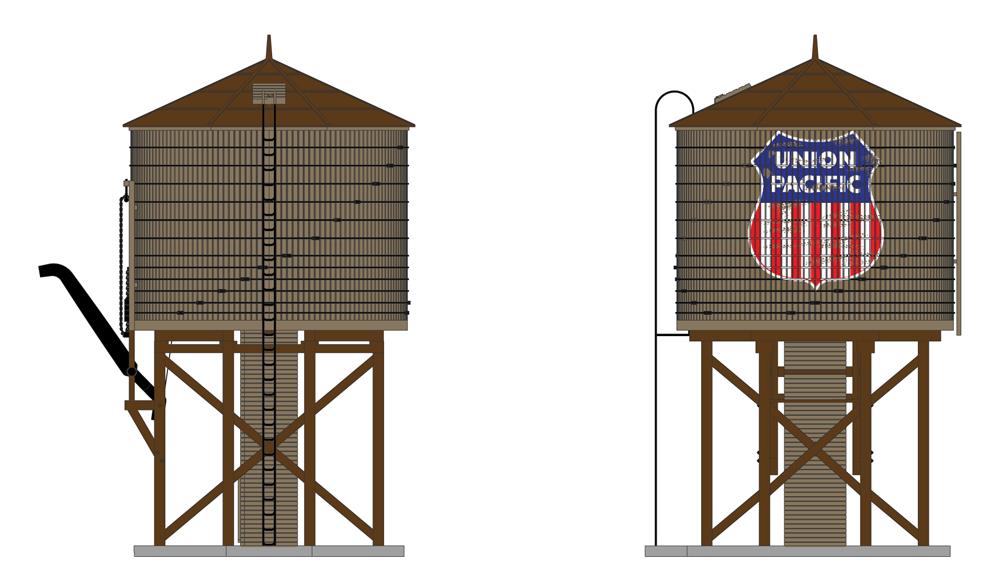 Broadway Limited 6136 N UP Oper Water Tower W/sound, w/ UP Logo, Weathered Brown
