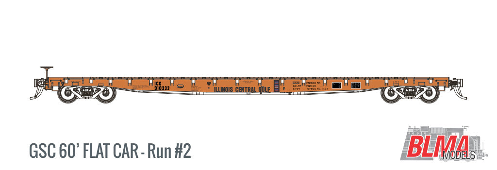 BLMA Models 17031 N Illinois Central GSC 60' Flat Car #910328