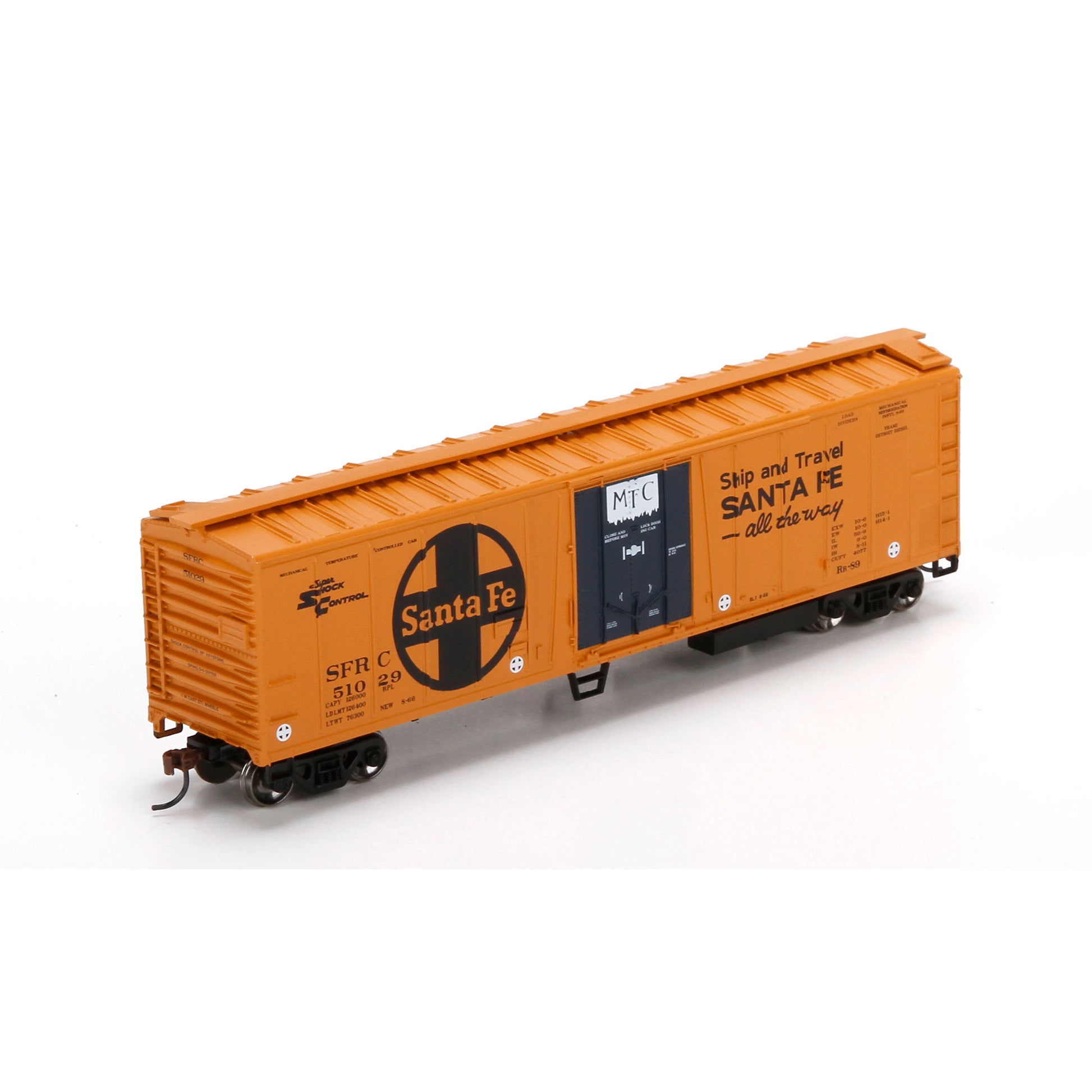 Roundhouse 87866 HO Santa Fe 50' Ex Post Mechanical Reefer Car #51029