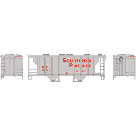 Roundhouse 96169 HO Southern Pacific PS-2 2003 2-Bay Covered Hopper Car #401305