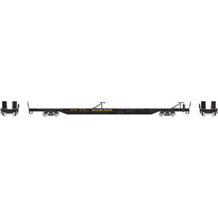 Athearn 81533 HO Western Pacific 85'''' TOFC (Trailer On Flat Car) Flat #1702