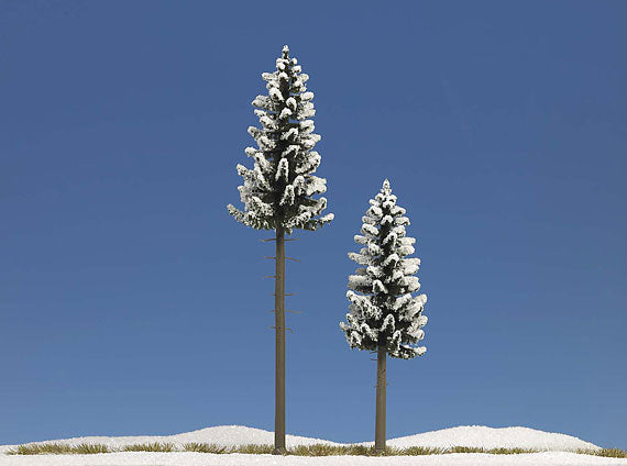 Busch 6153 HO Snow Covered High Trunk Spruce (Pack of 2)