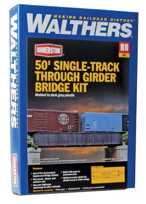 Walthers 933-4501 HO 50' Single-Track Railroad Through Girder Bridge Kit