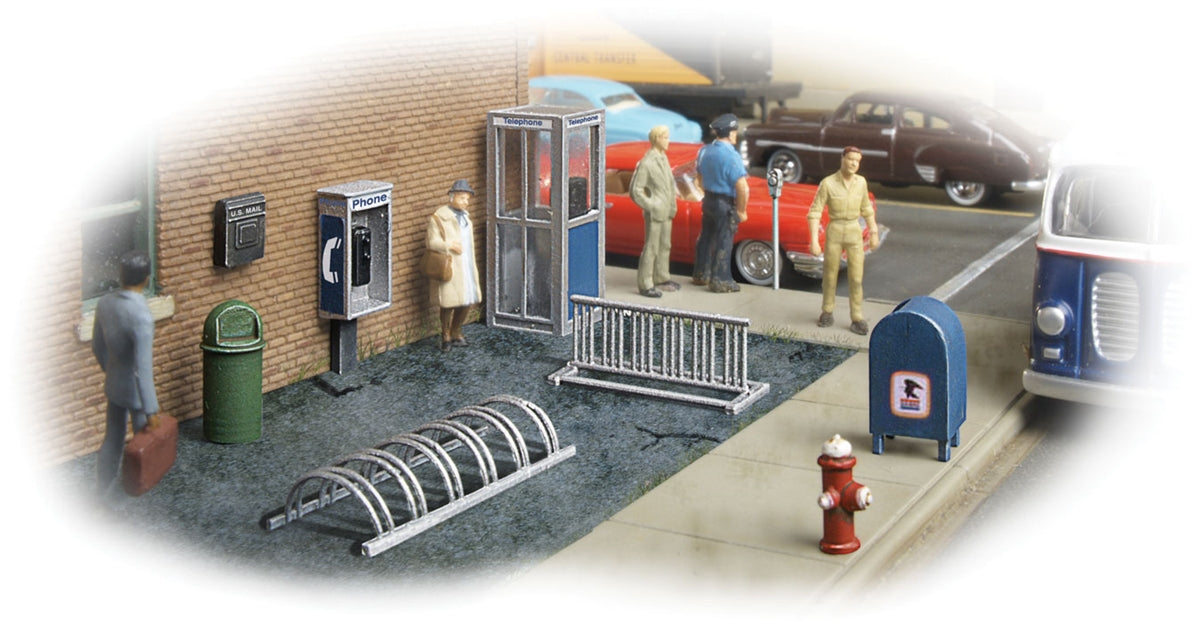 Walthers 949-4121 HO City Street Accessory Package Kit (Set of 24)