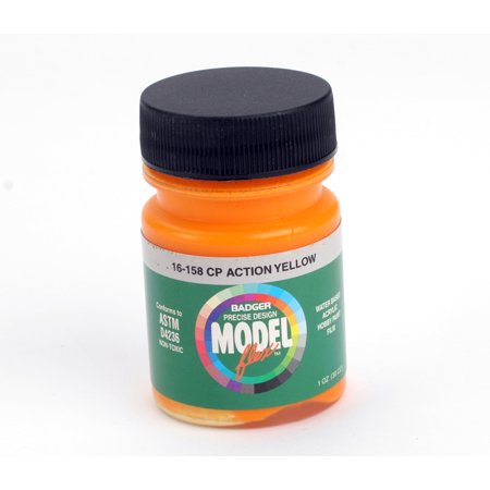 Badger 16-158 CP Action Yellow Modelflex Railroad Acrylic Paint - 1 oz. Bottle