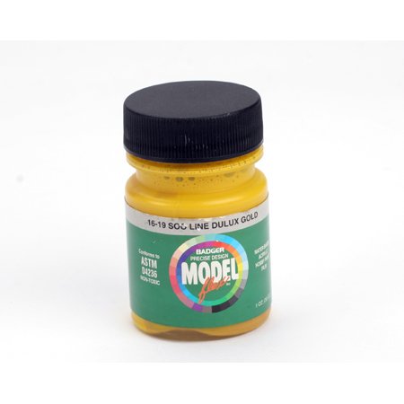 Badger 16-19 Soo Line Deluxe Gold Modelflex Acrylic Hobby Paint - 1 oz. Bottle