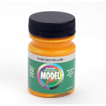 Badger 16-68 C&O Yellow Modelflex Railroad Acrylic Paint - 1 oz. Bottle
