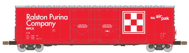 Scale Trains 1051 HO Ralston Purina Company 5100 RBL 8' Double-Plug Boxcar #114