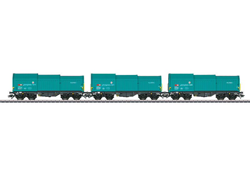 Marklin 46870 HO Type Shimmns Flat Car Set with Telescoping Covers (3)