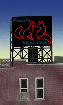Miller Engineering 339010 N/Z Foxy's Night Club Animated Neon Rooftop Billboard