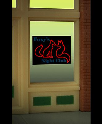Miller Engineering 9010 HO/N Foxy's Night Club Animated Neon Window Sign