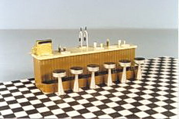 Berkshire Valley 456 O Counter w/Stools & Accessories Set Unpainted Diecast