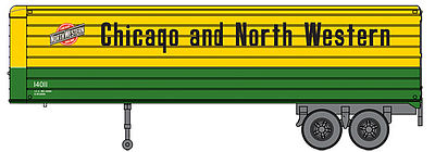 Walthers 949-2403 HO Chicago & North Western 35' Fluted-Side Trailer (2)