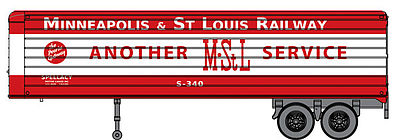 Walthers 949-2404 HO Minneapolis & St. Louis 35' Fluted-Side Trailer (2)