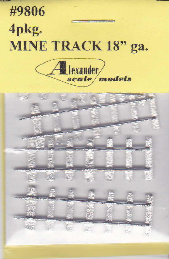 Alexander Scale 9806 HO 18" Straight Metal Mine Track (Pack of 4)