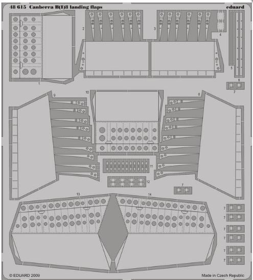 Eduard 48615 1:48 Canberra B(I)8 Landing Flaps for Airfix Aircraft Detail Parts