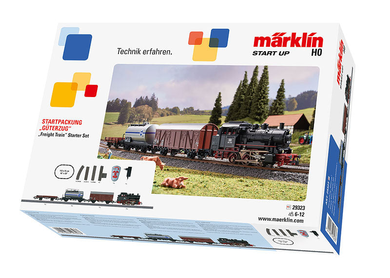 Marklin 29323 German Federal Railroad HO Gauge Steam Freight Starter Train Set