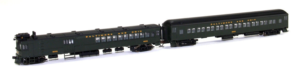 Bachmann 81466 N Baltimore and Ohio EMC Electric Doodlebug & Trailer Coach (DCC)