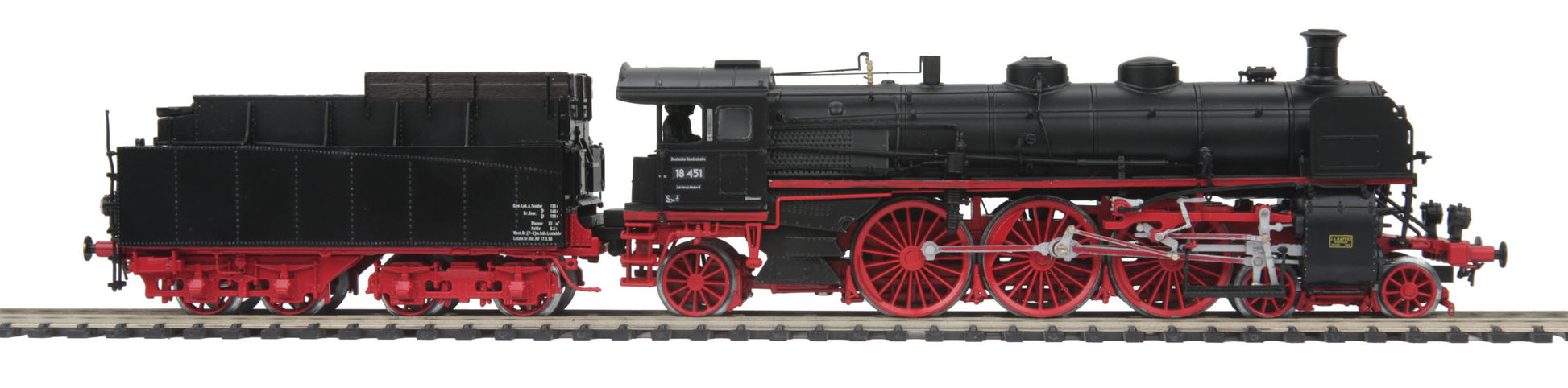 MTH 80-32175 HO Deutsche Bundesbahn Cl 18.4 Steam Loco w/PS3E+ (3-Rail) #18 451