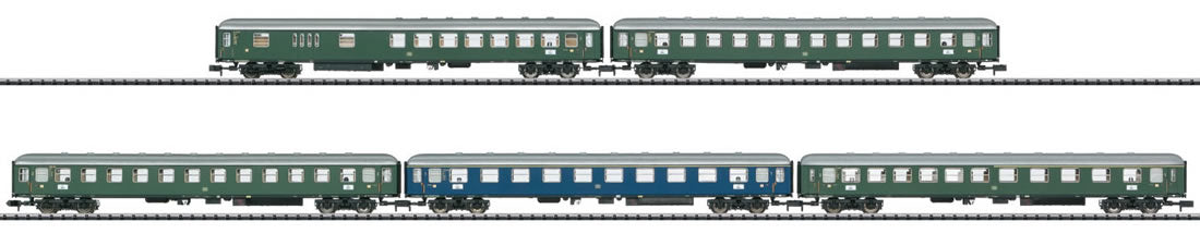Trix 15548 N German Federal Railroad Express Train Passenger Car Set (5)