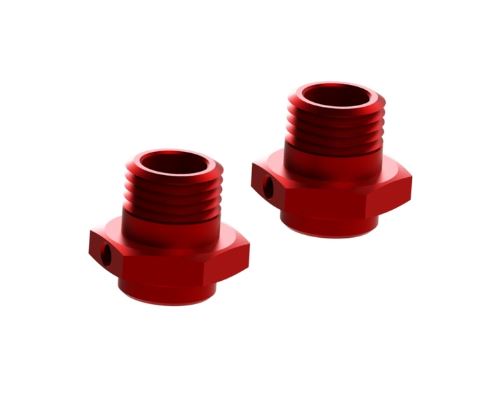 ARRMA AR310484 16.5mm Red Aluminium Wheel Hex (Pack of 2)