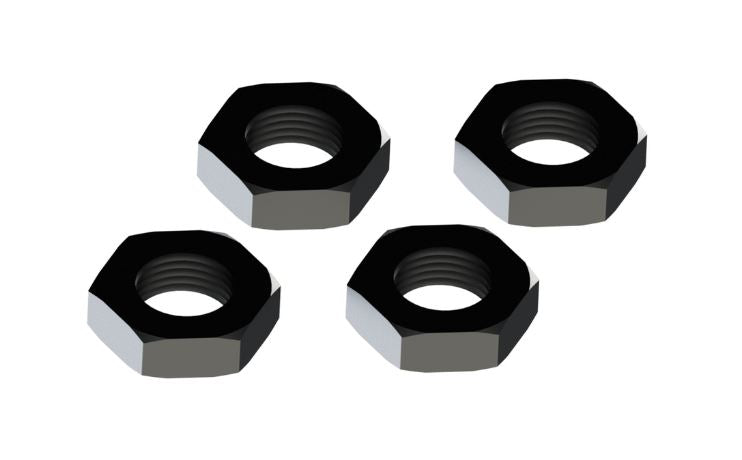 ARRMA AR310449 17mm Black Aluminium Wheel Nut (Pack of 4)