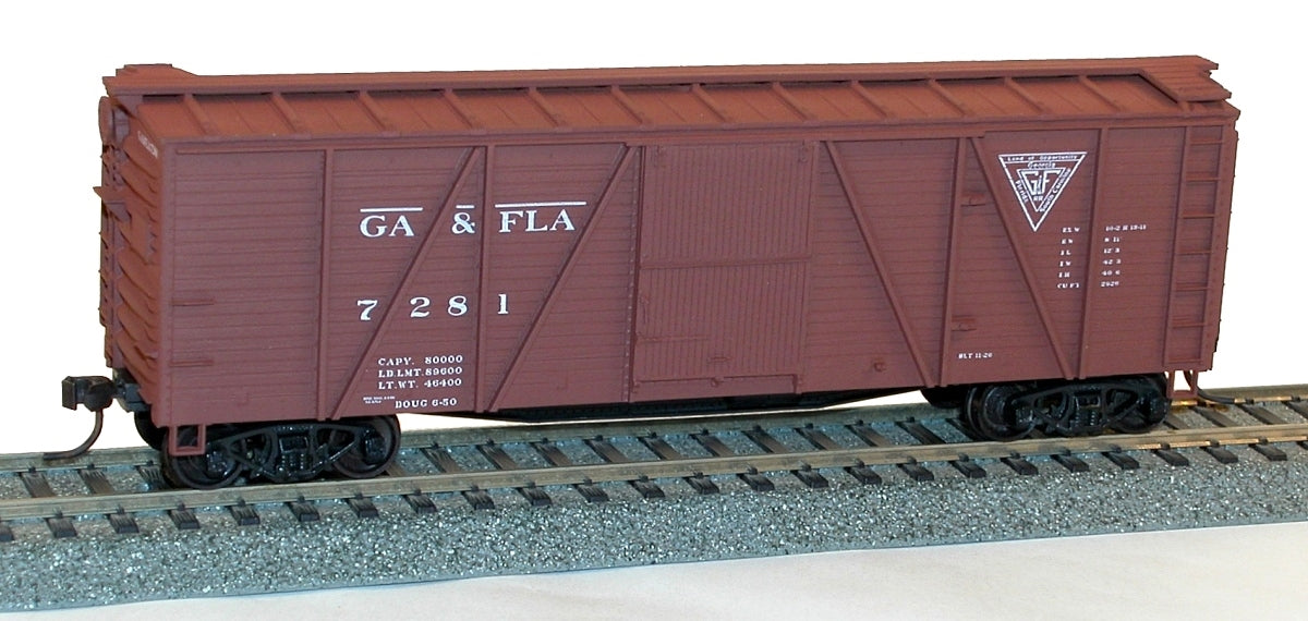 Accurail 7209 HO Georgia & Florida 6-Panel 40' Wood Boxcar Kit #7281
