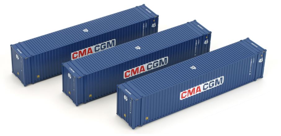 Athearn 28866 HO CMA/CGM 45' Container RTR (3)