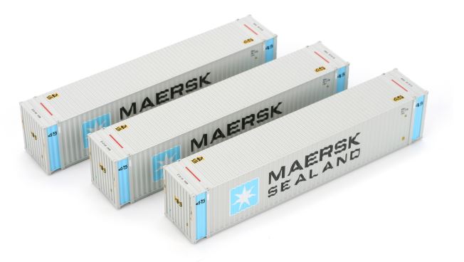 Athearn 28867 HO Maersk Sealand 45' Container Ready To Roll (Set of 3)