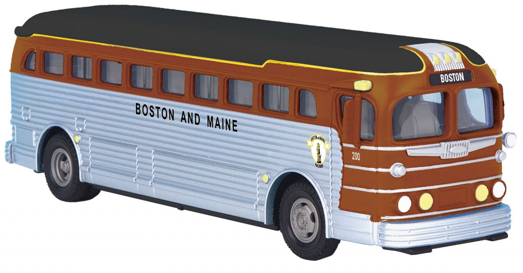 MTH 30-50107 O Gauge Die-Cast Boston & Maine Bus