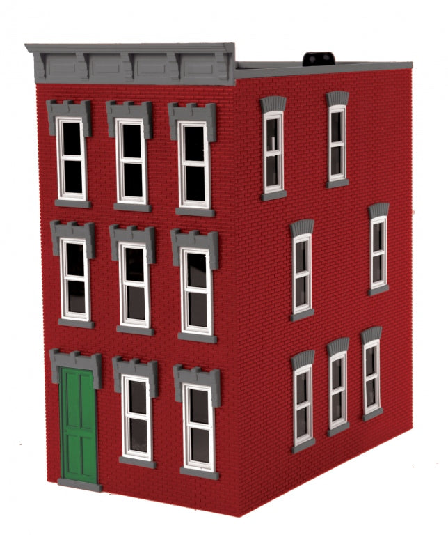 MTH 30-90509 O Red & Gray 3-Story Town House #3