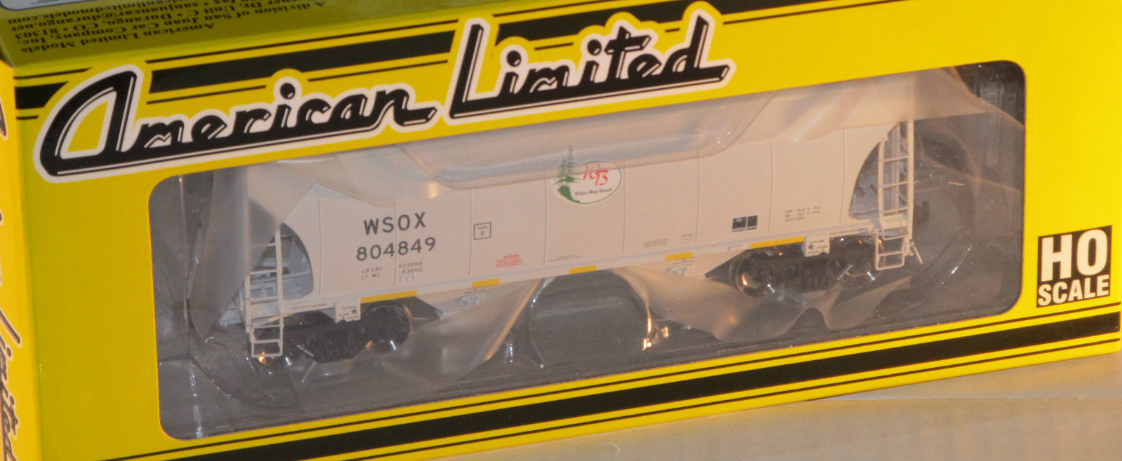 American Limited Models 1043 HO WSOX 3281cf 2-Bay Covered Hopper #804849