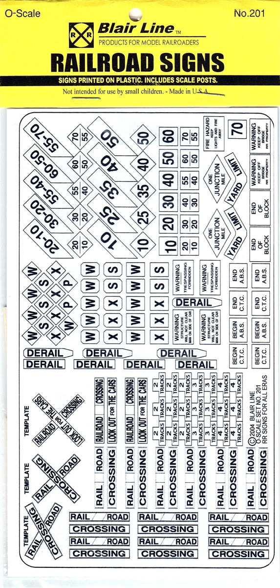 Blair Line 201 O Railroad Signs
