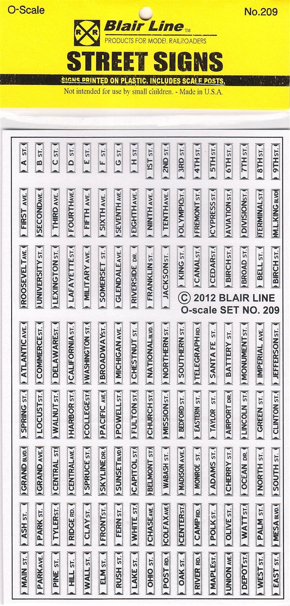 Blair Line 209 O Street Signs