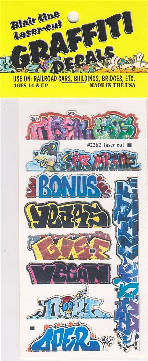Blair Line 2262 HO Graffiti Decals Mega Set #13