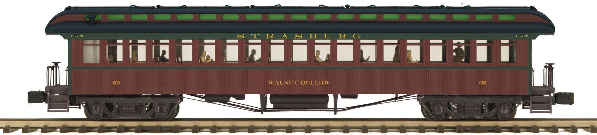 MTH 20-62067 O Strasburg 64' Woodsided Coach Car