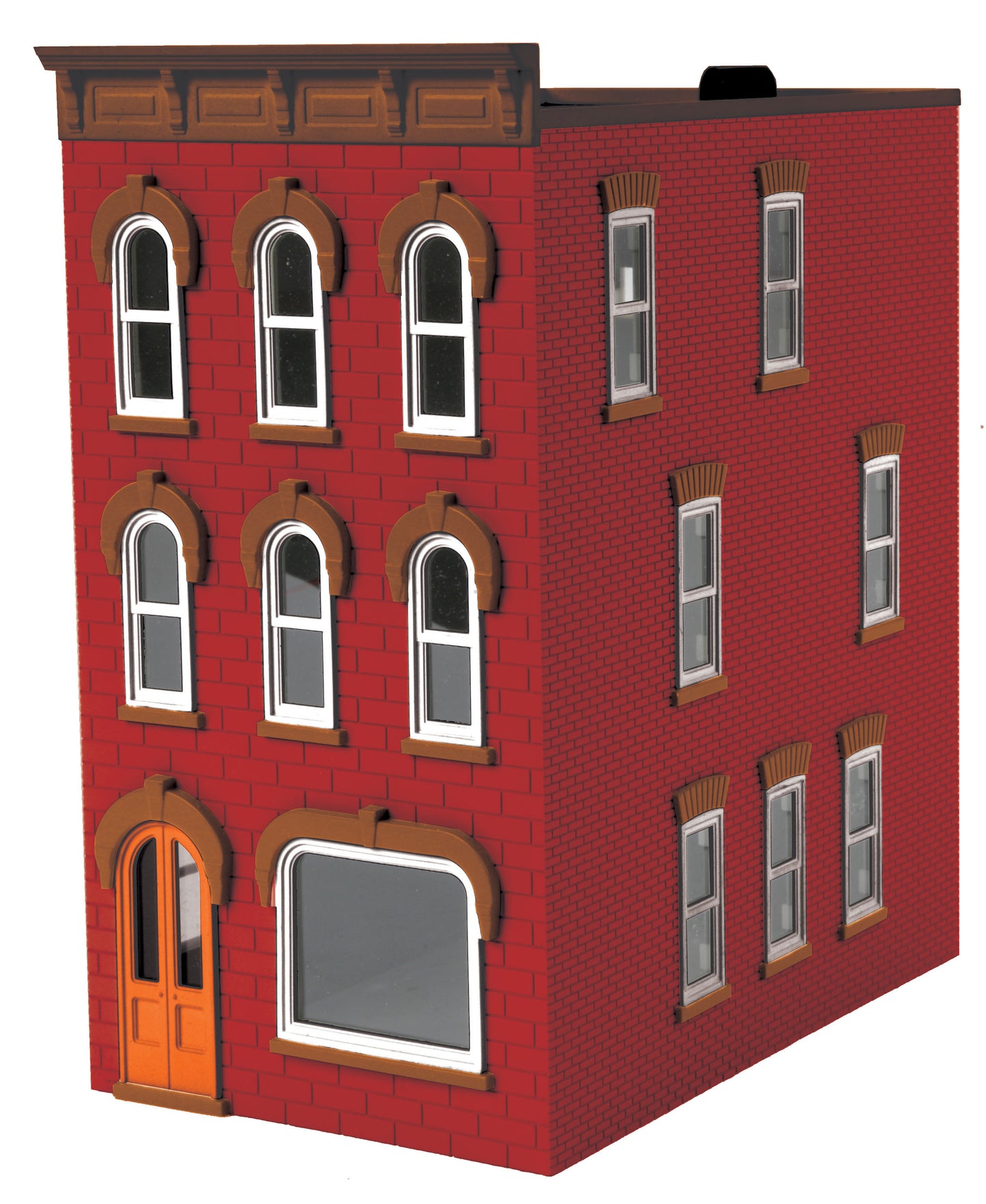 MTH 30-90505 O 3-Story Town House #1 (Red & Brown)