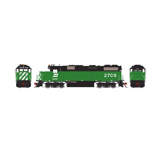 Athearn G40930 HO Burlington Northern GP39-2 Phase IIb Diesel Locomotive #2708