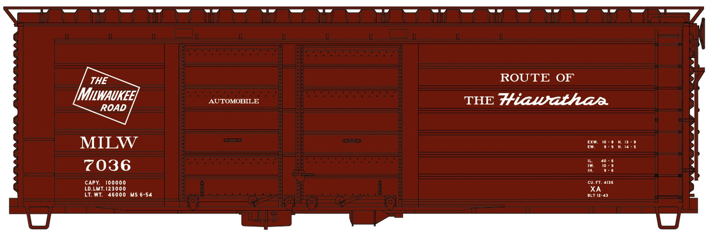 Accurail 3985 HO Milwaukee Road Route of the Hiawathas 40' Boxcar Kit #7036