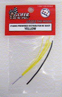 Gofer Racing 16003 1:24-1:25 Pre-Wired Distributor Yellow with Plug Boot