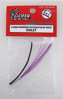 Gofer Racing 16008 1:24-1:25 Pre-Wired Distributor Violet with Plug Boot