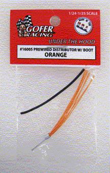 Gofer Racing 16005 1:24-1:25 Pre-Wired Distributor Orange with Plug Boot