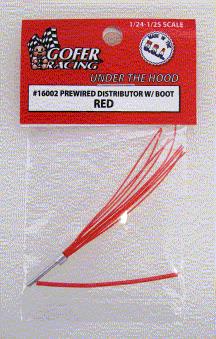 Gofer Racing 16002 1:24-1:25 Pre-Wired Distributor Red with Plug Boot