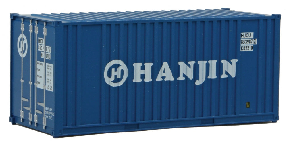 Walthers 949-8012 HO Hanjin 20' Container with Flat Panel