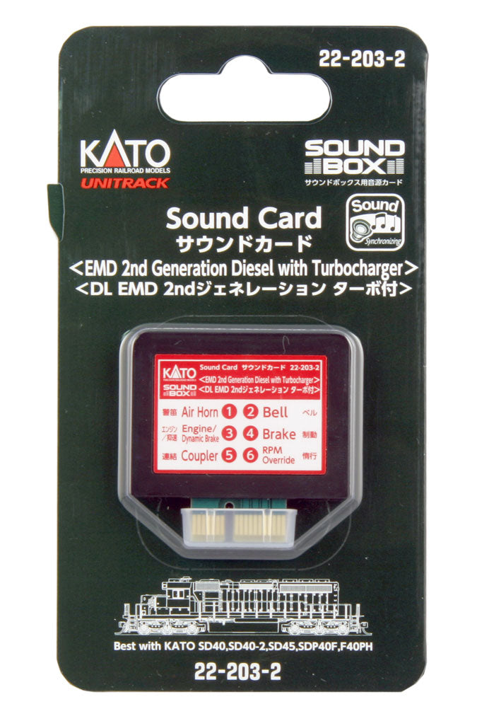Kato 22-203-2 N & HO EMD 2nd Generation Diesel with Turbocharger Sound Card