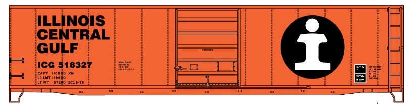 Accurail 5505 HO Illinois Central Gulf 50' Superior Door Boxcar #516327
