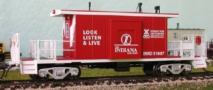 Bluford Shops 21150 N Indiana Railroad Short Body Bay Window Caboose Car #31687
