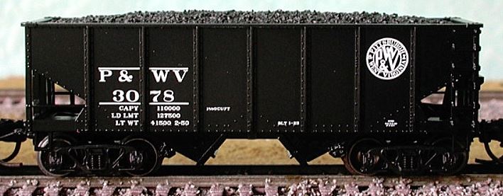 Bluford Shops 60091 N Pittsburgh & West Virginia USRA 30' 6" 2-Bay Hopper #3078