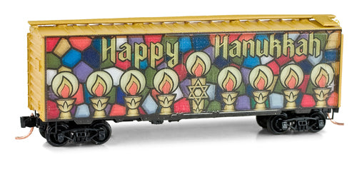 Micro-Trains 02100560 N Happy Hanukkah 40' Plug Door Boxcar #2013