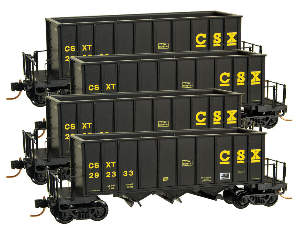 Micro-Trains 99300110 N CSX 3-Bay Ortner Hopper Runner Pack (Set of 4)